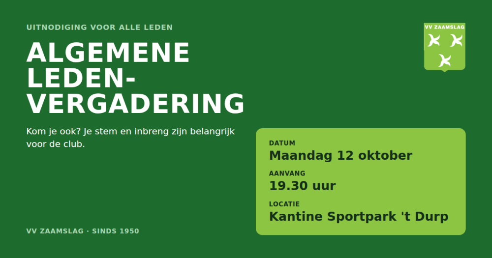 uitnodiging algemene ledenvergadering