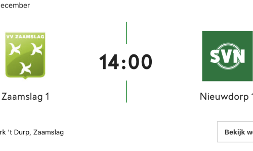 Aangepaste aanvangstijd!